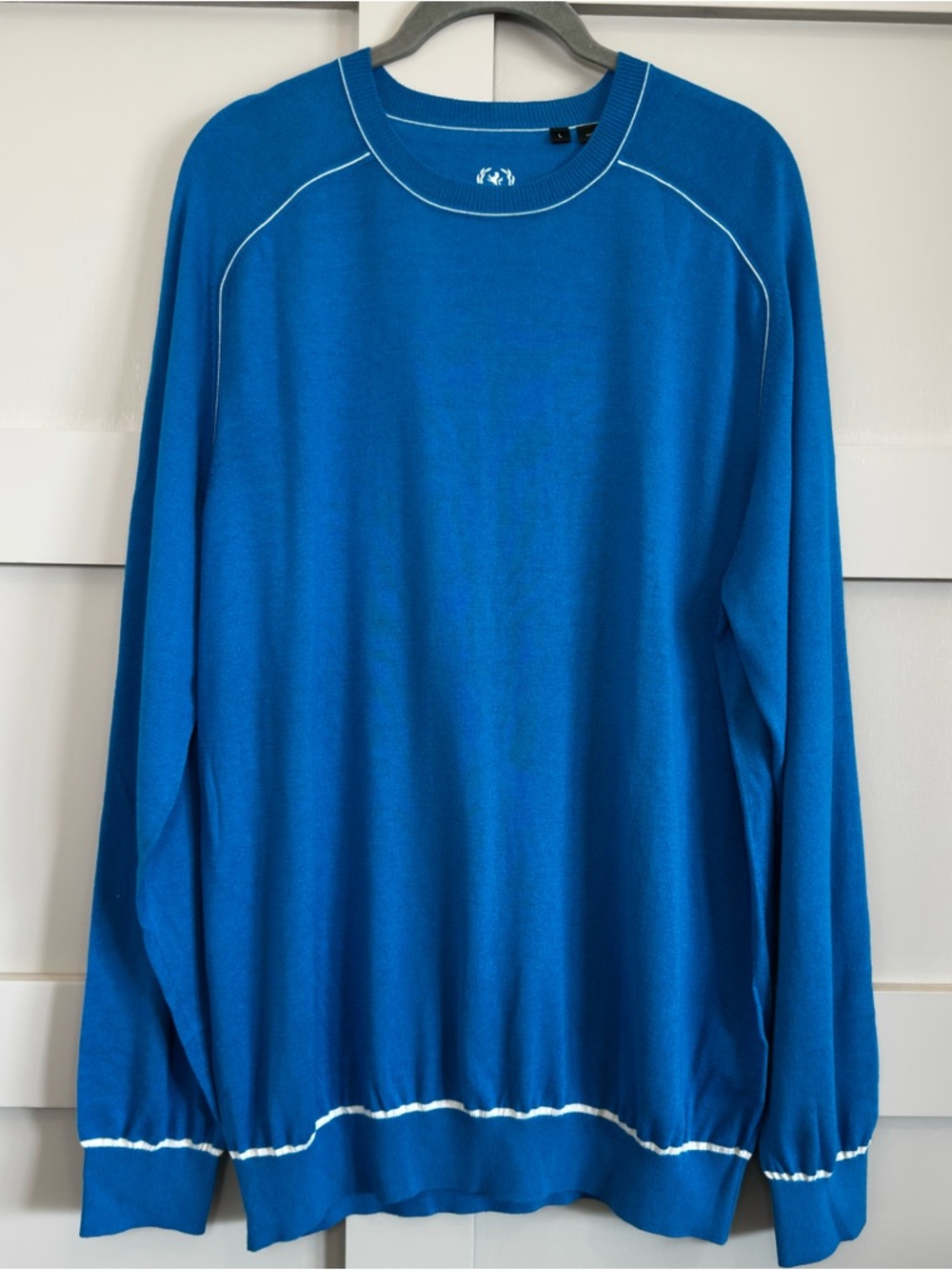 Bugatchi Uomo Sweater Men’s Large Blue Silk Cashmere Blend Dadcore Preppy